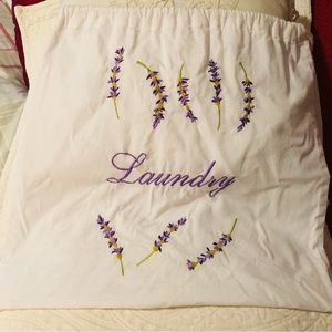 Lily Juliet Laundry Bag White Cotton Embroidered